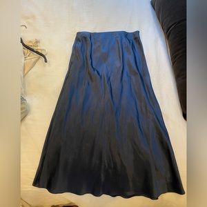 Aritzia Navy Midi Slip Skirt